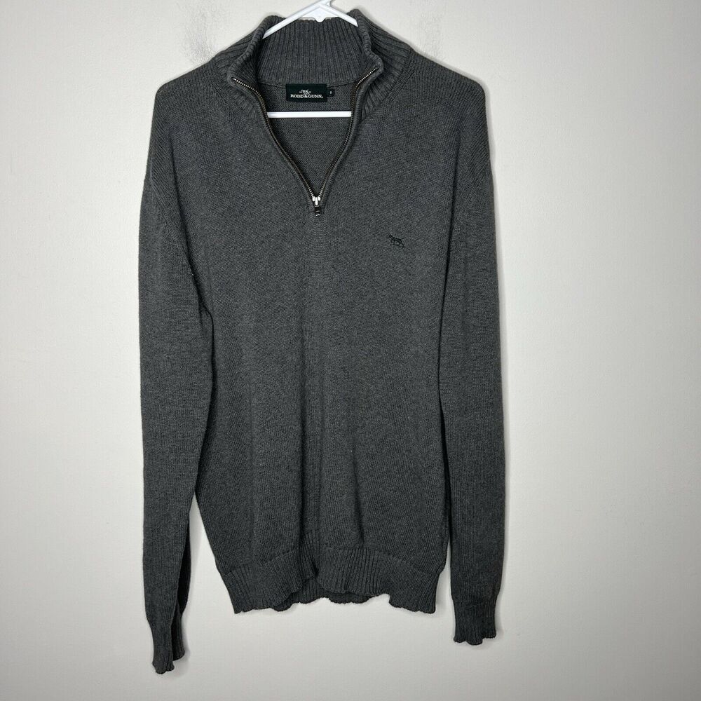 Rodd &‎ Gunn Sweater Mens Small Gray Cotton Knit Quarter Zip Pullover Casual - Picture 10 of 15